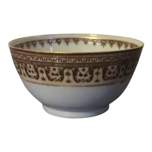 Antique Early 19th Century Chinese Export Porcelain Tea Cup for the American Philadelphia Federal Market