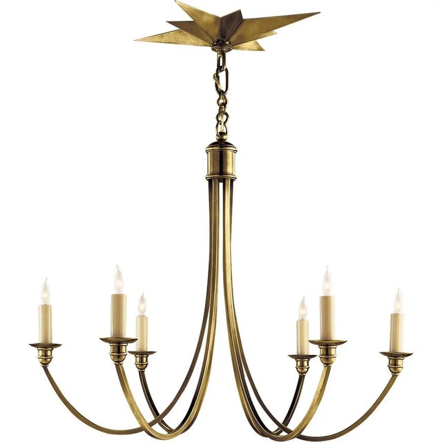 Venetian Medium Chandelier in Hand-Rubbed Antique Brass Designer: Eric Cohler Canopy: 14.5" Star Mounting: Chain Shade...