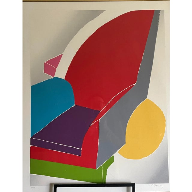 Memphis 1980’s “There Chair" Postmodern Still Life Limited Lithograph by J. Jamo For Sale - Image 4 of 6