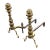 Vintage Heavy Brass Beehive Style Andirons - A Pair For Sale