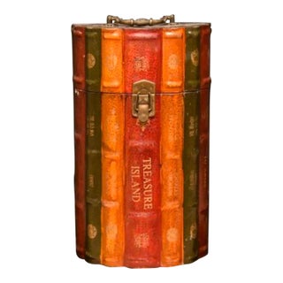 Vintage Double Bottle Wine Bookcase Carrier For Sale