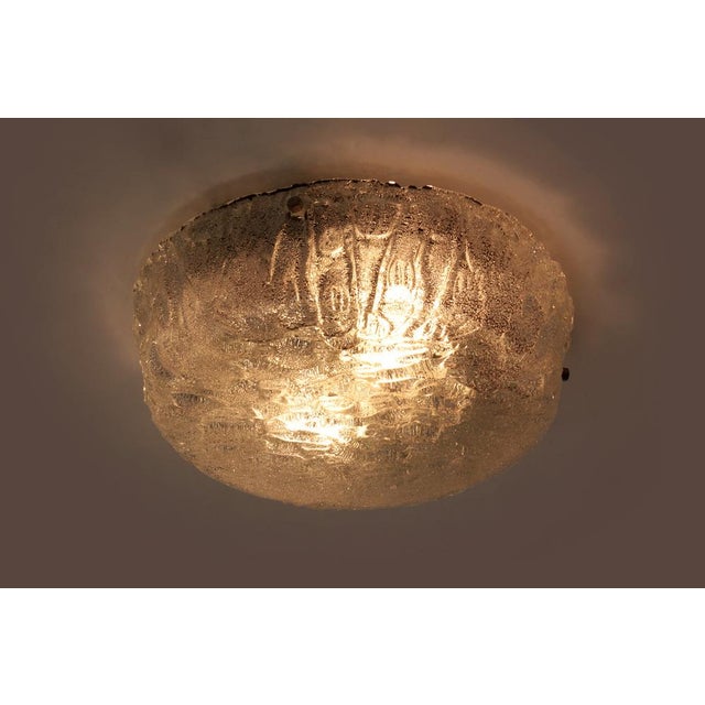 German vintage round ceiling lamp or wall lamp by Kaiser Idell, 1960s A beautiful round vintage ceiling lamp with a glass...