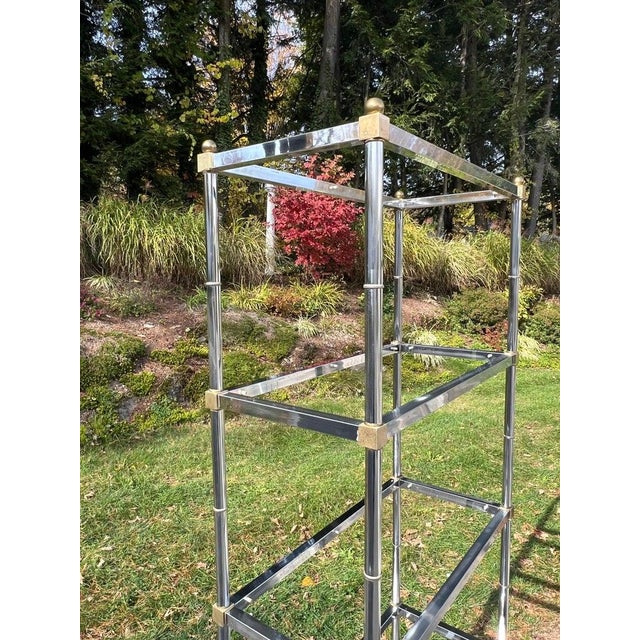 Maison Jansen 1970s Mid Century Modern Chrome Etagere For Sale - Image 4 of 17