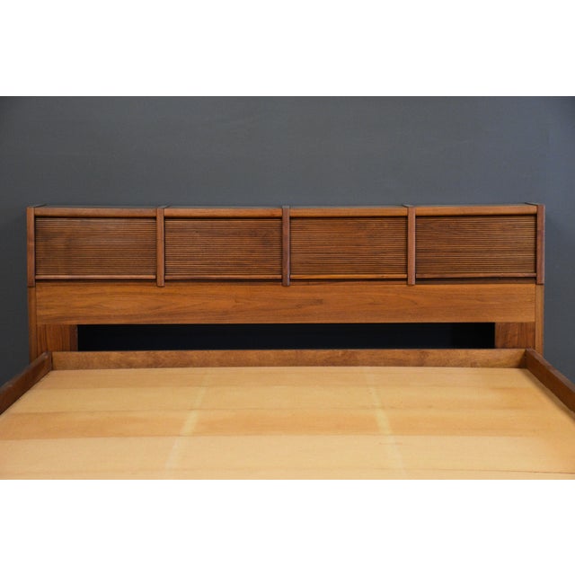 Walnut King Platform Bed by Barzilay For Sale - Image 10 of 12