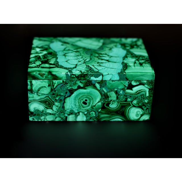 Malachite Box Natural Gemstone Butterfly For Sale - Image 9 of 16