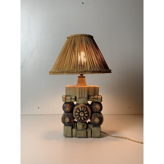 Mid-Century Modern Brutalist Ceramic Table Lamp by Bernard Rooke, 1970s For Sale - Image 10 of 17