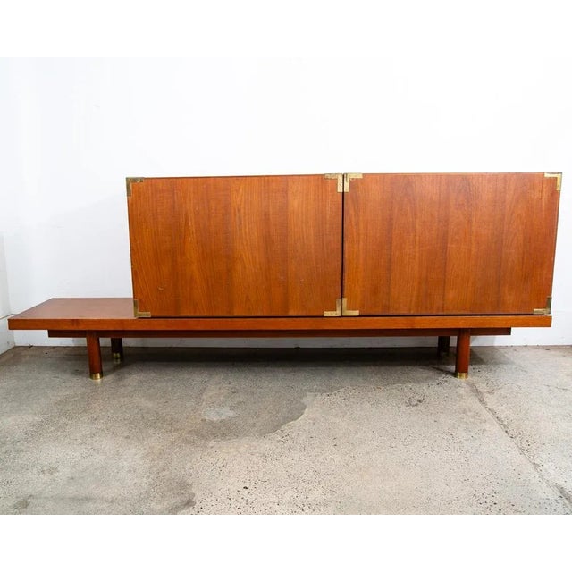1960s 1960s Mid Century Modern Credenza Bench Hutch Cabinet Dresser Teak Renzo Rutili MCM, Attributed For Sale - Image 5 of 12
