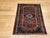 Vintage Persian Malayer Area Rug, Hand-Knotted Wool, Geometric Pattern, 2x3, Red & Blue For Sale In Chicago - Image 6 of 8