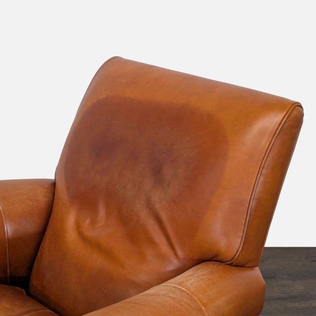 Ethan Allen Brown Leather Lounge Chair – Comfortable Classic Style For Sale In San Francisco - Image 6 of 8