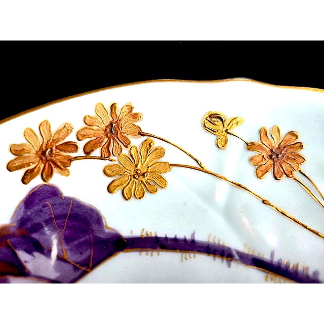 Late 19th Century Limoges Hand Painted Plate With Gold Inlay, Marked Martial Redon For Sale - Image 11 of 14