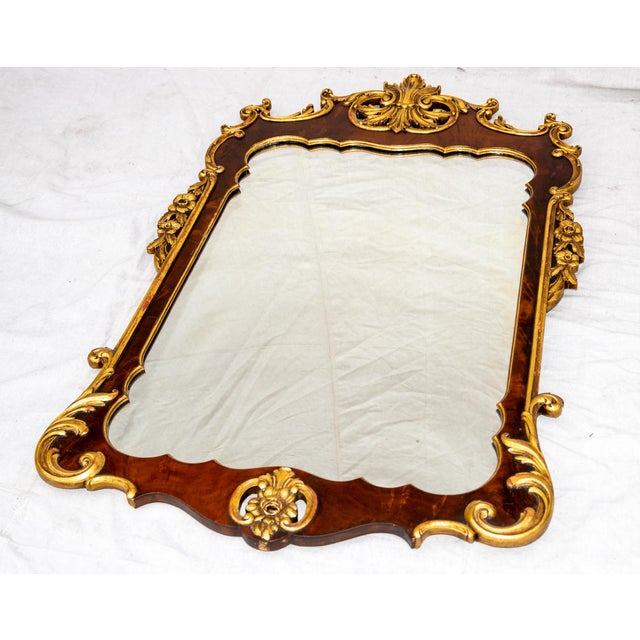 1960s 1960s Hollywood Regency Giltwood + Walnut Mirror by John Widdicomb For Sale - Image 5 of 6