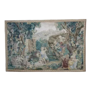 Vintage Tapestry Depicting Grape Harvest