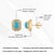 14k Yellow Gold 1.34ct Turquoise Cabochon Diamond Double Halo Stud Earrings- A Pair For Sale - Image 14 of 16
