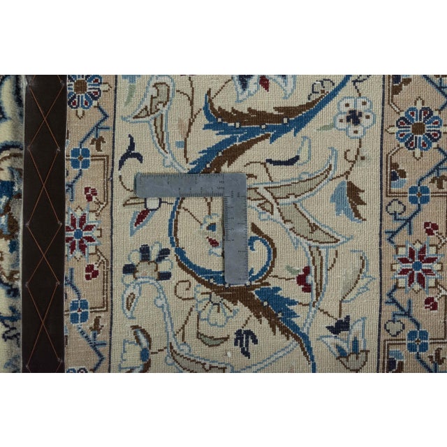 Hand-Knotted Nain 9la Oriental Rug with Silk Content For Sale - Image 12 of 13
