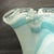 Murano Vintage Murano Style Ruffle Rim Light Aqua & White Swirl Glass Handkerchief Vase For Sale - Image 4 of 7
