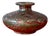 Vintage Floral Glazed Stoneware Lentil Vase, 1950s For Sale