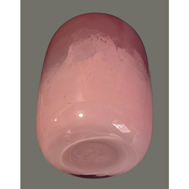 Late 20th Century Late 20th Century Italian Art Glass Rose Pink Ombre Two Tone Vase For Sale - Image 5 of 8