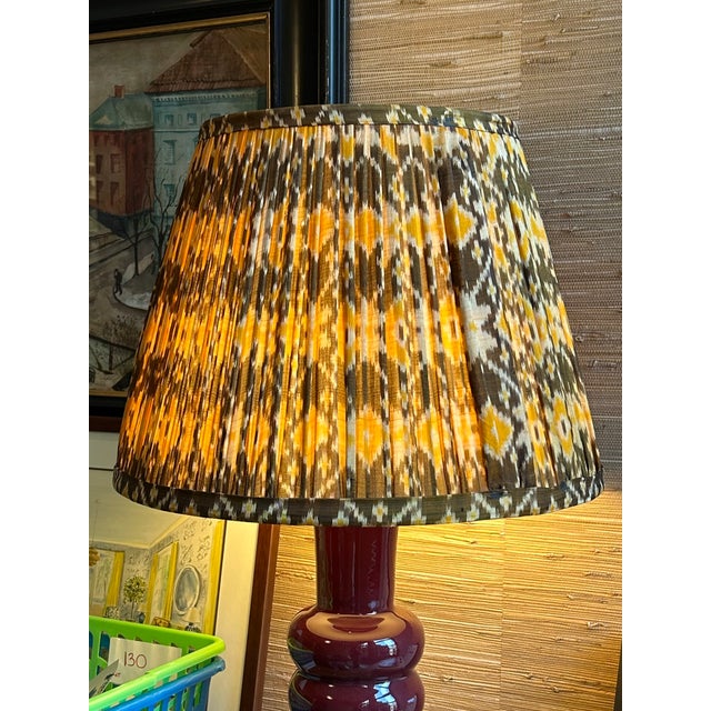 Indian Early 20th Century Pleated Ikat Lampshade For Sale - Image 3 of 7