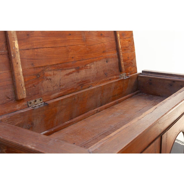 Antique Colonial Lift-Top Glass Malabar Cabinet For Sale - Image 9 of 11