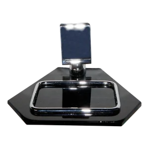 1920s Machine Age Deco Black Glass Cig & Match Holder