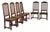 Set of Six Early 20th Century French Chestnut Brown Renaissance Oak Dining Chairs For Sale