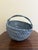 Early 20th Century Large Early 20th Century American Blue Splint Oak Buttocks Basket For Sale - Image 5 of 10