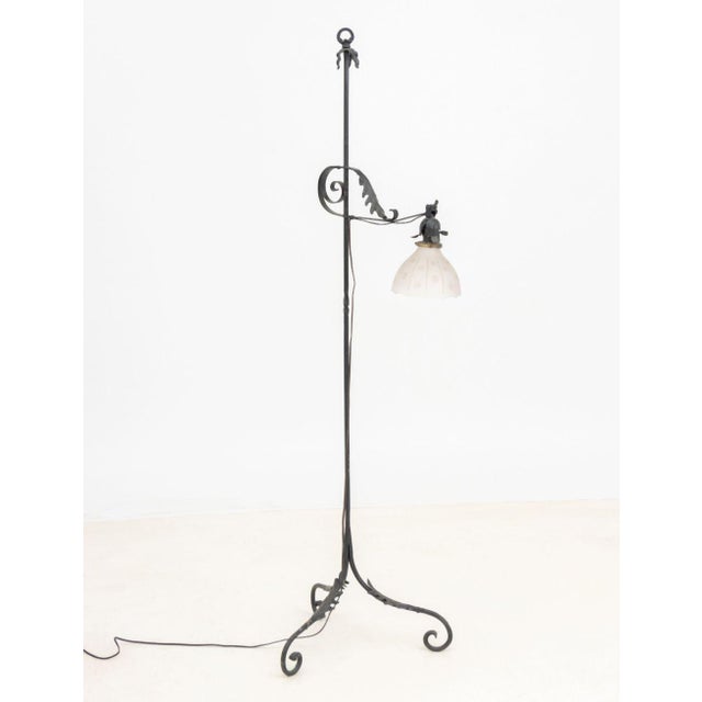 1930s Art Deco Starburst Cut Glass Shade Floor Lamp For Sale In New York - Image 6 of 7