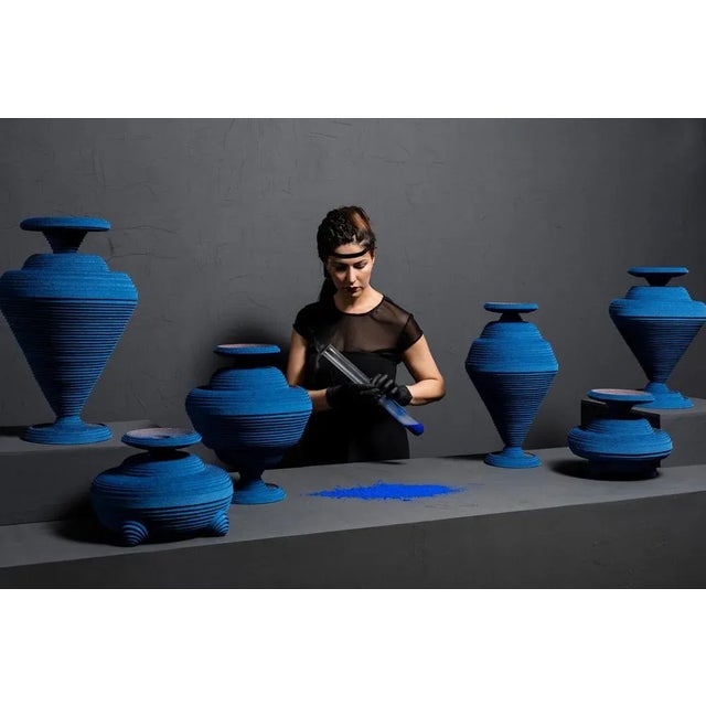 Contemporary Blue Alchemy Vase by Siba Sahabi For Sale - Image 3 of 7