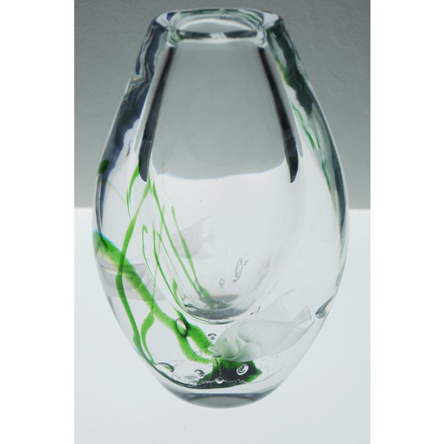 Mid-Century Modern Seaweed & Fish Vases by V. L. Kosta, Set of 2 For Sale - Image 3 of 16