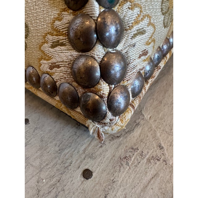 Lexington Upholstered Stools/Ottomans With Nailheads -a Pair For Sale - Image 13 of 13