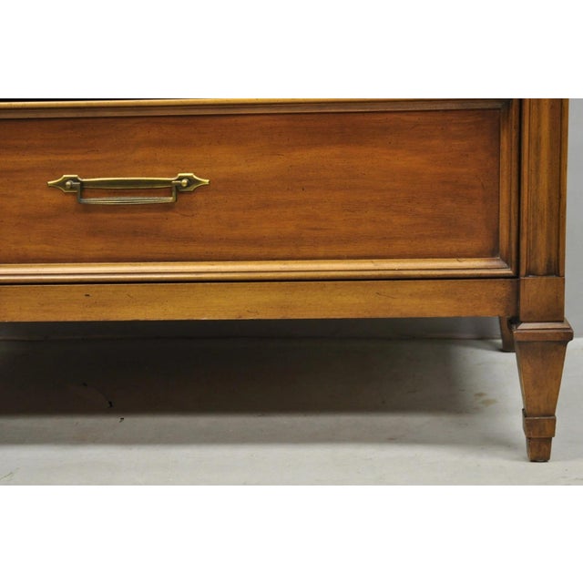 Vintage Hollywood Regency Cherry Wood 5 Drawer Tall Chest Dresser by White Furn For Sale - Image 12 of 14