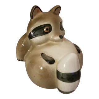 1970s Fitz and Floyd Raccoon Bookend For Sale