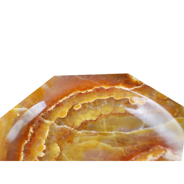 Mid 20th Century Octagon Shape Carved Solid Stone Brush Holder and Dish Soap Bathroom Accessories - 2 Pieces For Sale - Image 6 of 10