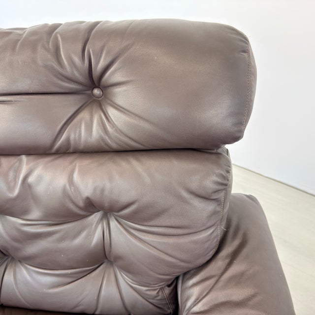 Coronado Leather Lounge Chairs With Ottoman by Afra and Tobia Scarpa For Sale - Image 16 of 18