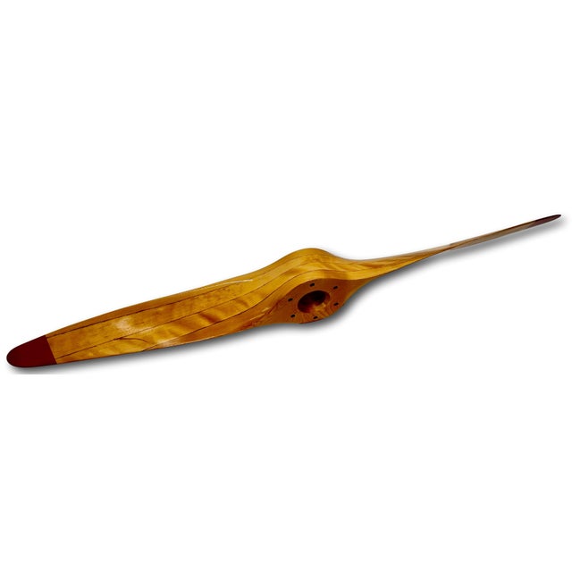 Ruby Red Beautiful Authentic Vintage Hand Made Maple Wood U S Propellers Inc. Airplane Propeller - 44 Inches Long For Sale - Image 8 of 18