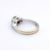 Late 20th Century 18k White Gold Ring With Gia Round Blue Sapphire & Trillion Diamonds - Size 5.5 For Sale In Phoenix - Image 6 of 9