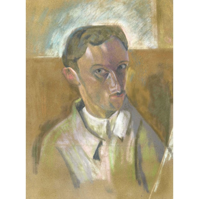 Portrait, Original Drawing In Colored Pastels On Paper Velours, 20th Century For Sale - Image 3 of 3