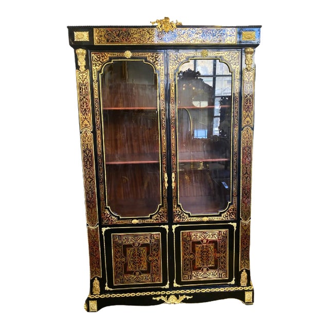 Rococo Style Black and Gold Vitrine For Sale