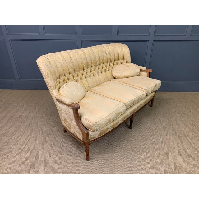 French Upholstered Walnut Salon Suite, 1920, Set of 3 For Sale - Image 14 of 18
