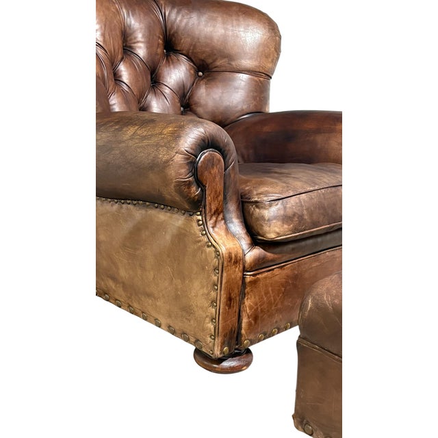 Late 20th Century Late 20th Century Ralph Lauren Writer's Chair and Ottoman For Sale - Image 5 of 8