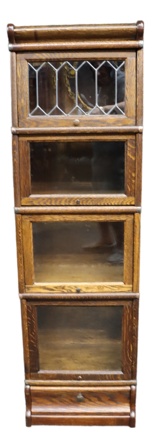 Rare Quarter Size Stacking Bookcase Attributed to Globe Wernicke in Quarter Sawn Oak