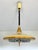 Elegant vintage pull-down pendant light combining warm gold-toned brass and cream lacquered metal shade with a large,...