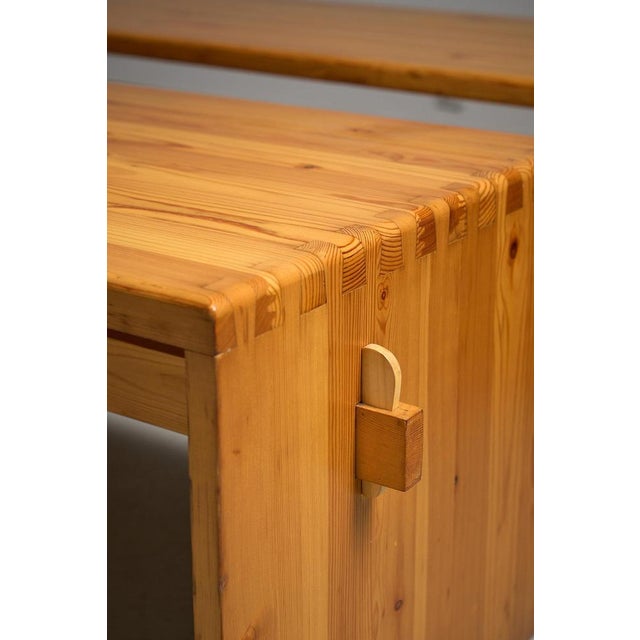 Pine Wooden Benches, 1970s, Set of 2 For Sale - Image 8 of 9