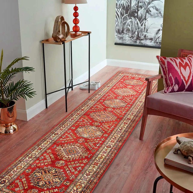 Pasargad DC Fine Hand Knotted Kazak Runner For Sale - Image 4 of 4