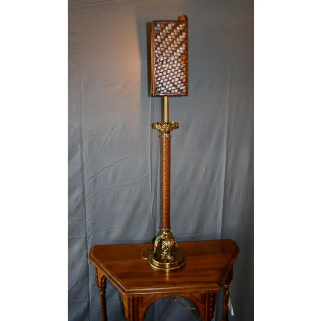 Leather Torch Table Lamp For Sale - Image 4 of 6