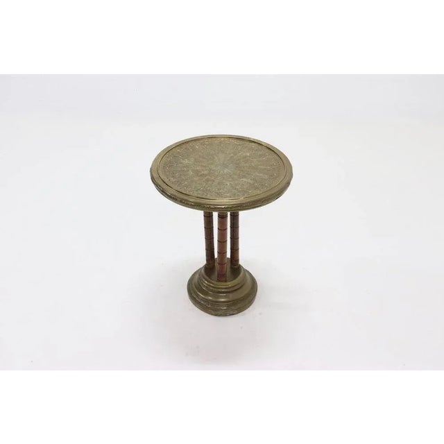 Brown Brass and Oak Side Table from KMD Daalderop, 1930s For Sale - Image 8 of 10