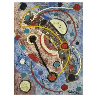 Domingo Millan, Composition, 1986, Mixed Media on Paper For Sale