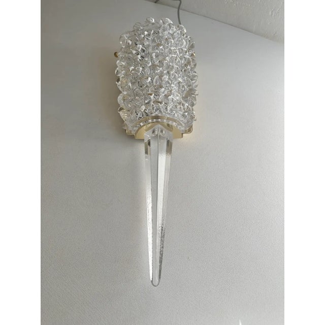 Handcrafted Clear Rostrato Murano Glass Wall Light— Lot of 4 Rostrato Wall Sconces For Sale - Image 16 of 17