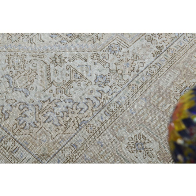 Persian 1970s Vintage Persian Handmade Wool Cotton Beige Area Rug For Sale - Image 3 of 11