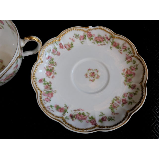 1940s Set of Three Haviland Schleiger 270 Teacups Plus Sauce Bowls # 23850 For Sale - Image 13 of 15